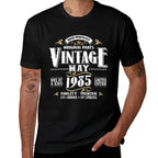 40 Years Old Funny May 1985 40th Birthday Gifts Men Women  Heathered Texture T-Shirt