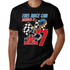 7th Birthday Boy Race Car 7 Years Old Racing Driver Kid  Wrinkle-resistant T-Shirt