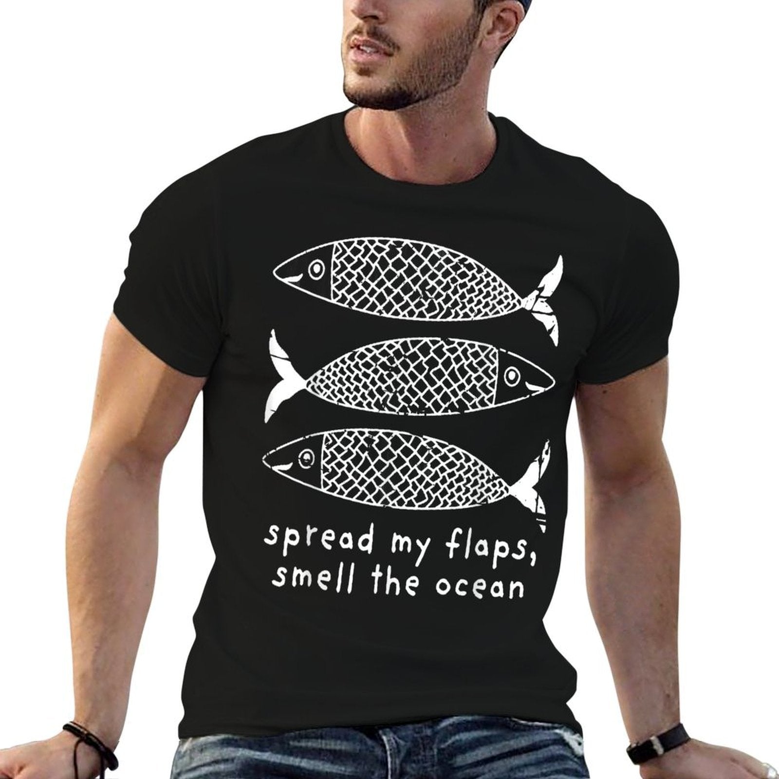 Spread My Flaps Smell The Ocean Funny Raunchy Sardines Meme  Lightweight T-Shirt