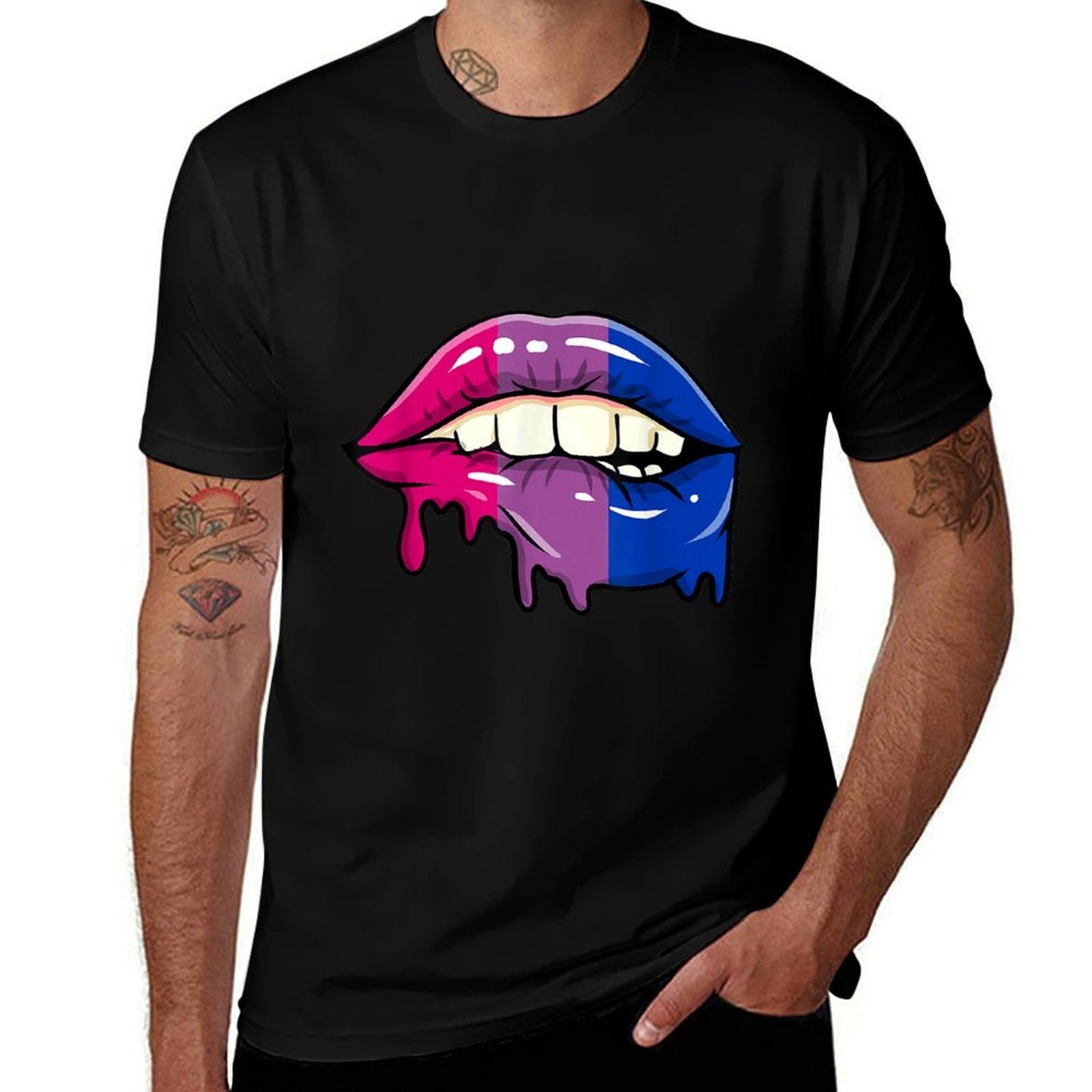 Dripping Bisexual Lips Bi Pride  Affordable Price T-Shirt