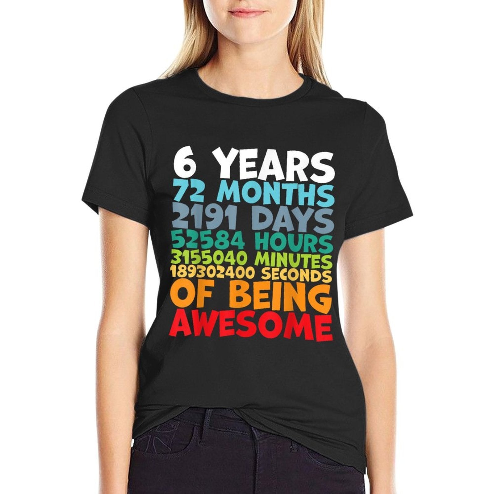 6 Year Old BDay Decorations Son Boy 6yr 6th Birthday  High-quality Stitching T-Shirt