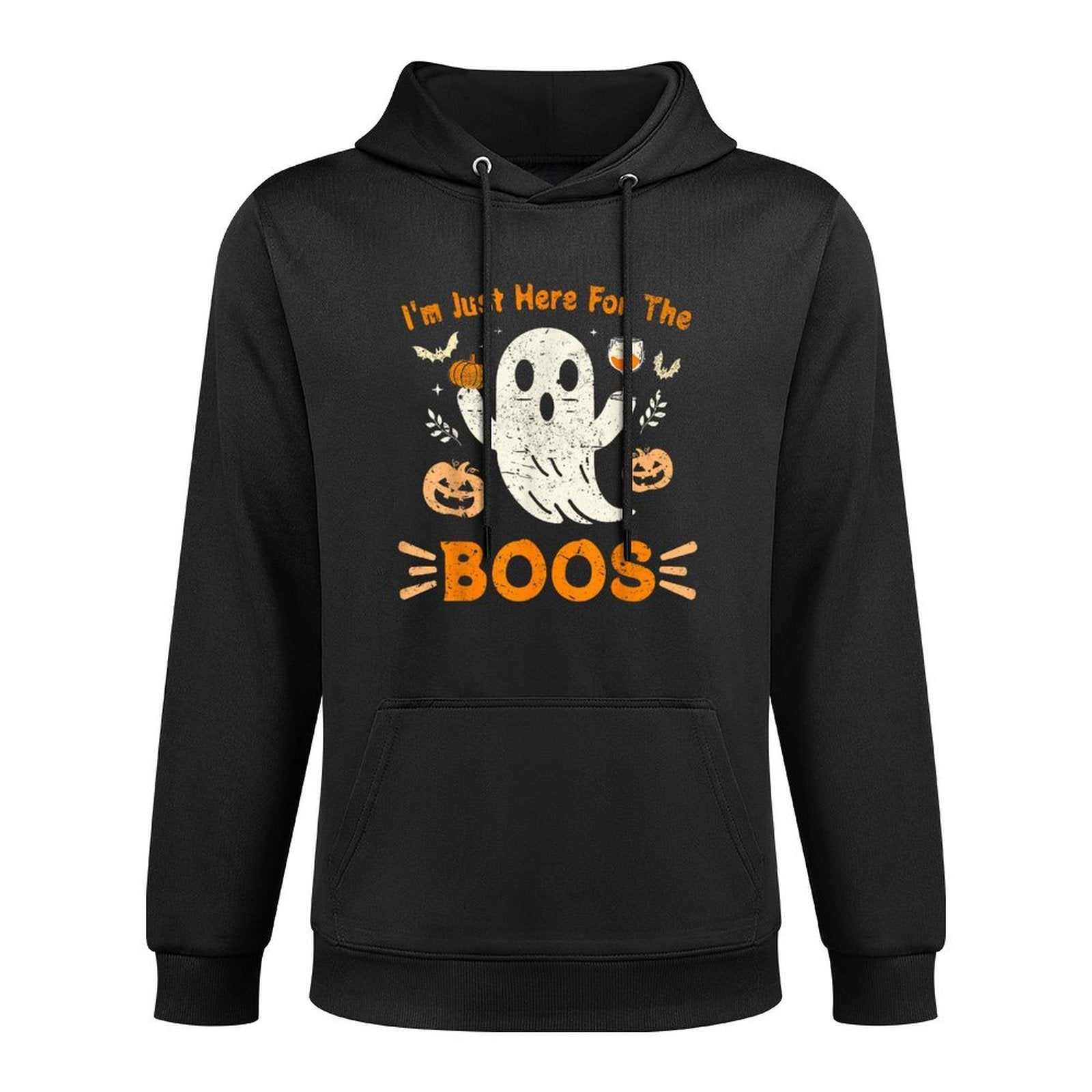 Im Just Here For The Boos Funny Ghost Retro Halloween Moisture-Wicking Hoodie