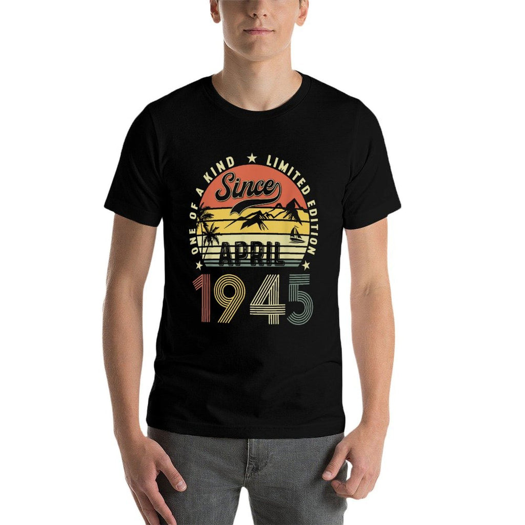 Funny 80 Years Old April 1945 Vintage 80th Birthday  Wrinkle-resistant T-Shirt