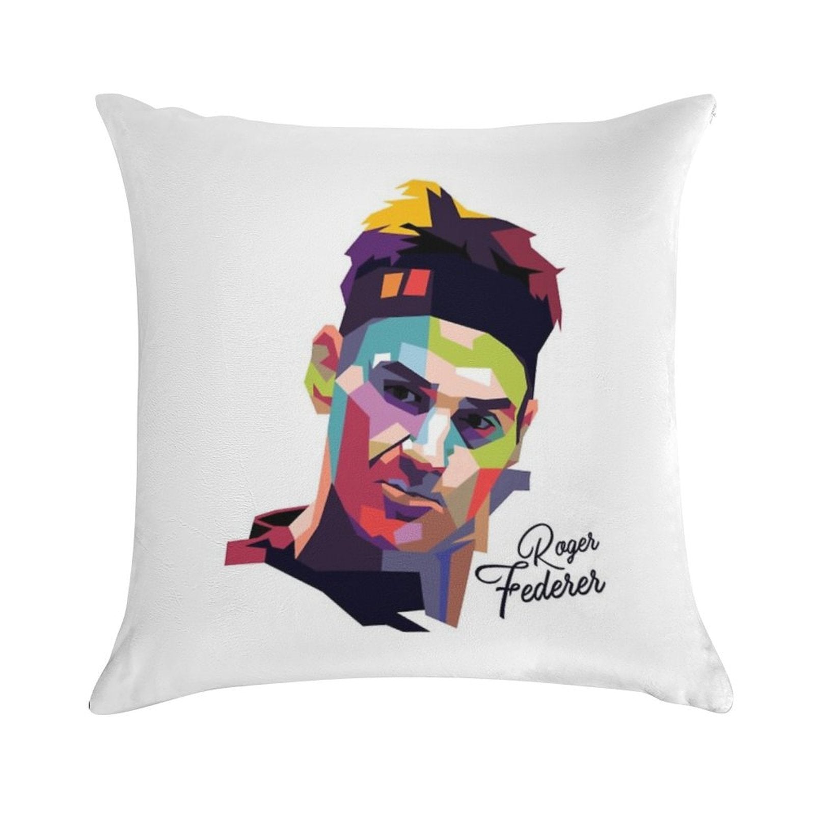 Roger Federer Pop Art Portrait133 Soft Skin-Friendly Throw Pillow