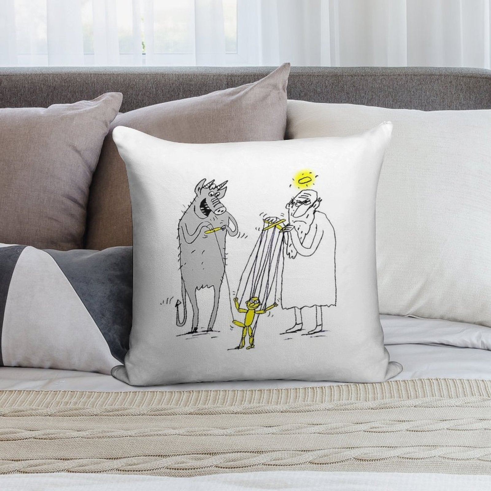 Who Pulls Which String Soft Warmth Comfort Throw Pillow