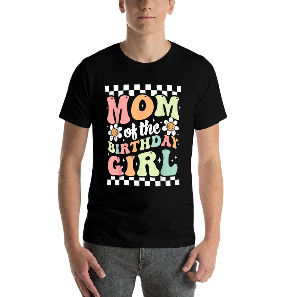 Mom of The Birthday Girl Cute Family Groovy Birthday Party  Stretchy T-Shirt