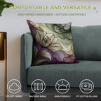 Modern Floral Abstract Tulip Soft Short Plush Fabric Throw Pillow