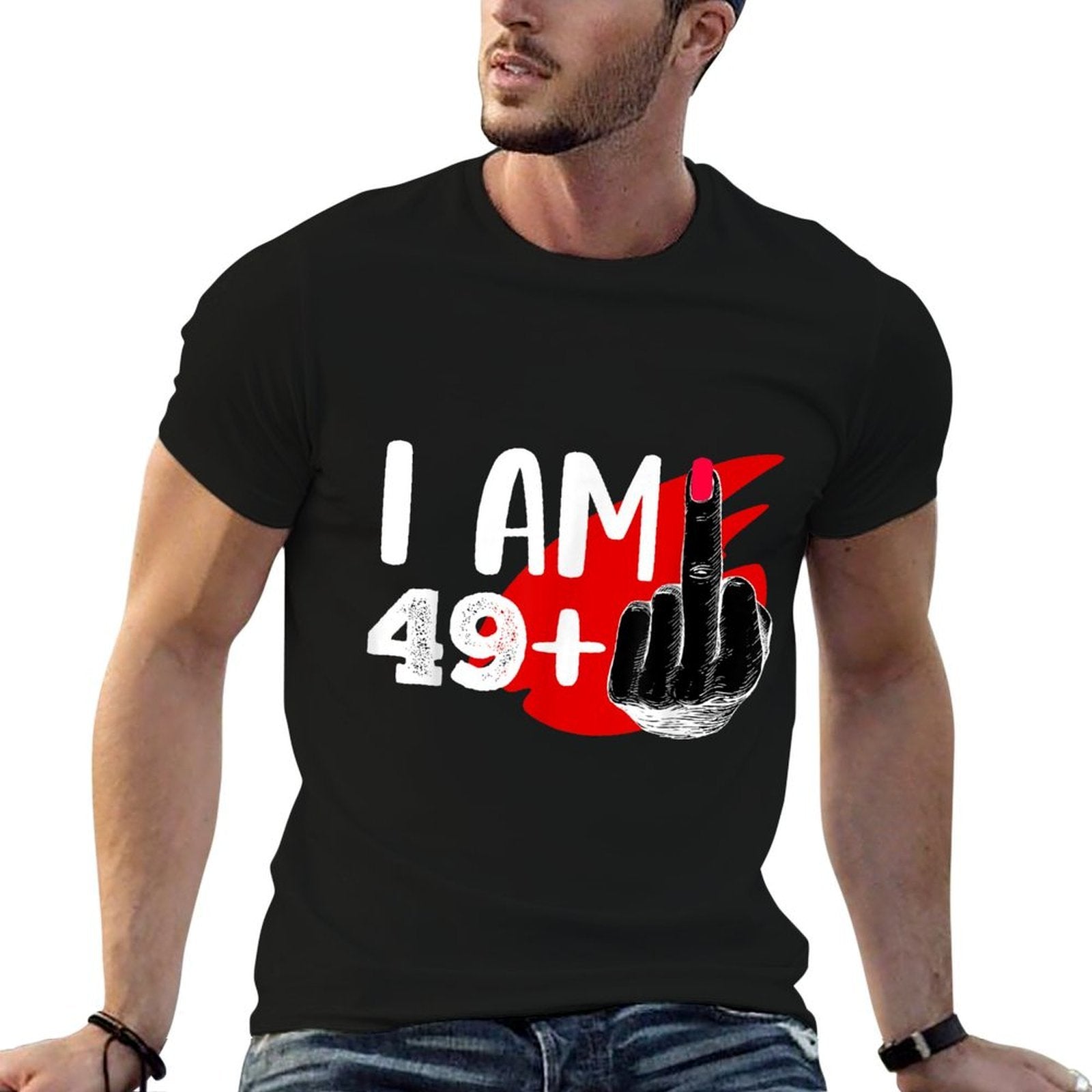 I Am 49 Plus 1 Middle Finger For A 50th Birthday  Breathable T-Shirt