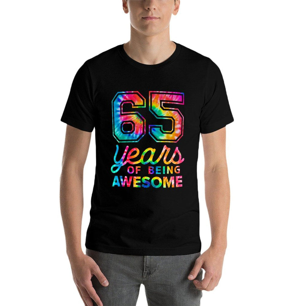 65th Birthday Tie Dye 65 Years Old Fantastic Men  Easy-care T-Shirt