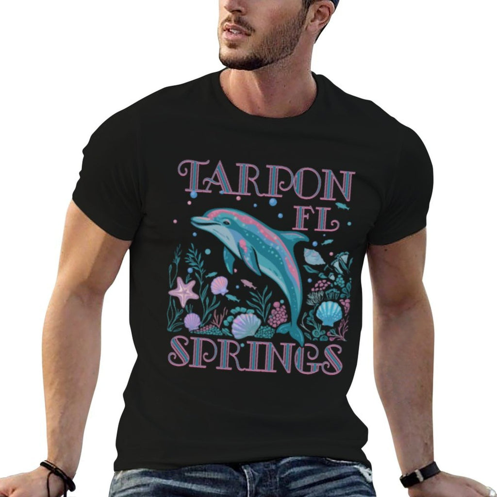 TARPON SPRINGS FL DOLPHIN LOVER COLORFUL BEACH SOUVENIR  Odor-resistant T-Shirt
