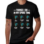 Fishing Things I Do In My Spare Time Funny Fishing Fisherman  Heathered Texture T-Shirt