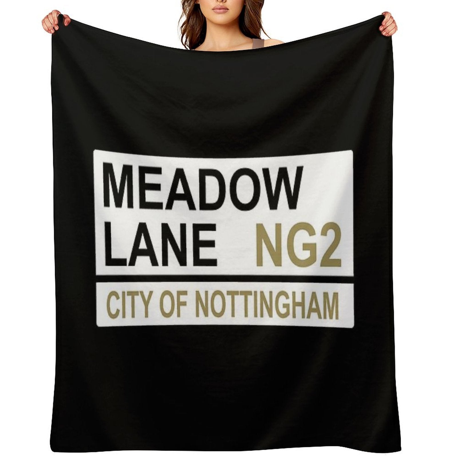 Notts County Meadow Lane Iconic Street Sign Compact Throw Blanket
