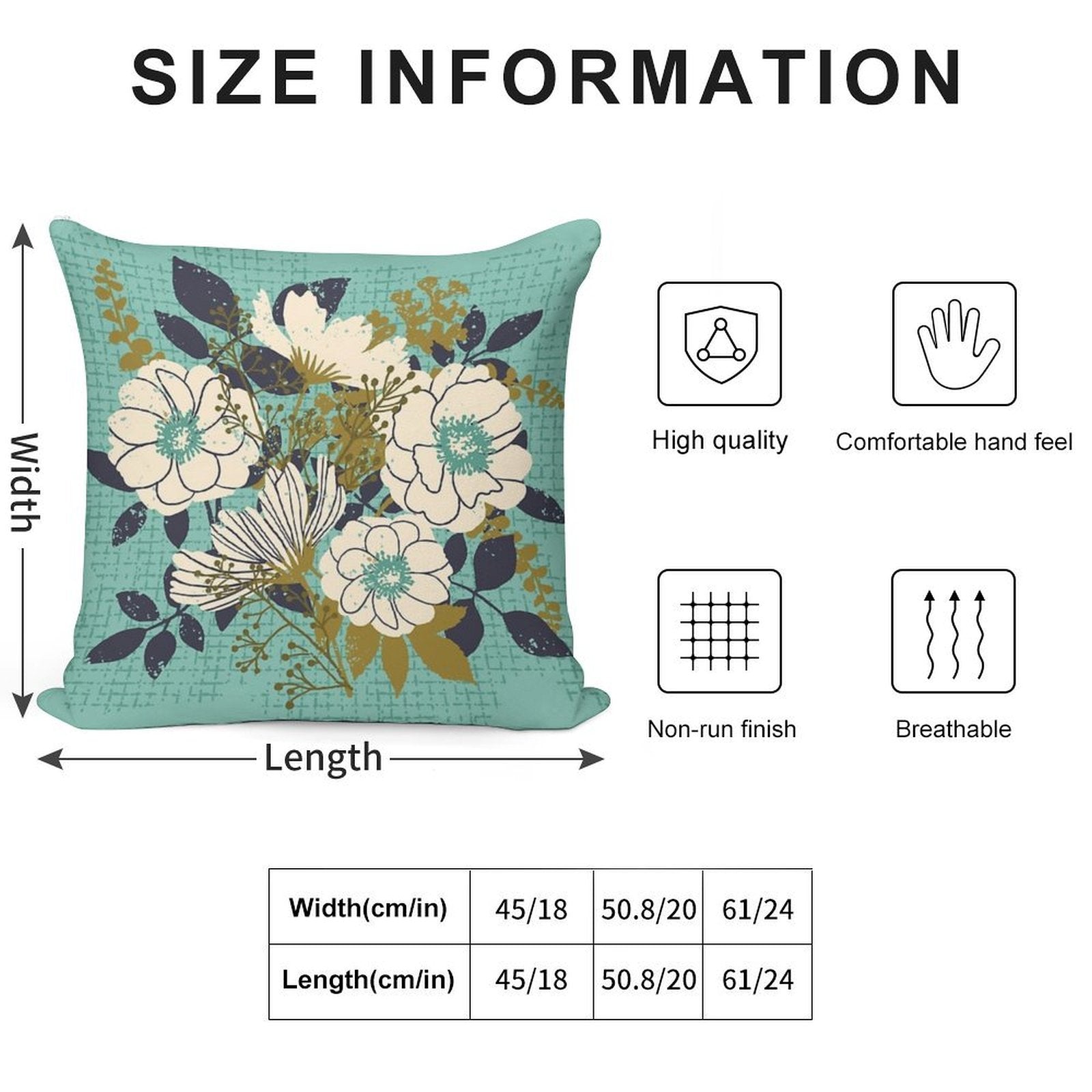 Floral Bouquet ~ on Turquoise Soft Multiple Sizes Throw Pillow