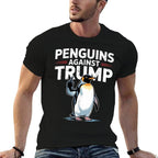 Penguin Flippers Up Resist Funny Penguins Against Trump  Stretchy T-Shirt