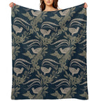 Lyrebird Garden Plush Throw Blanket