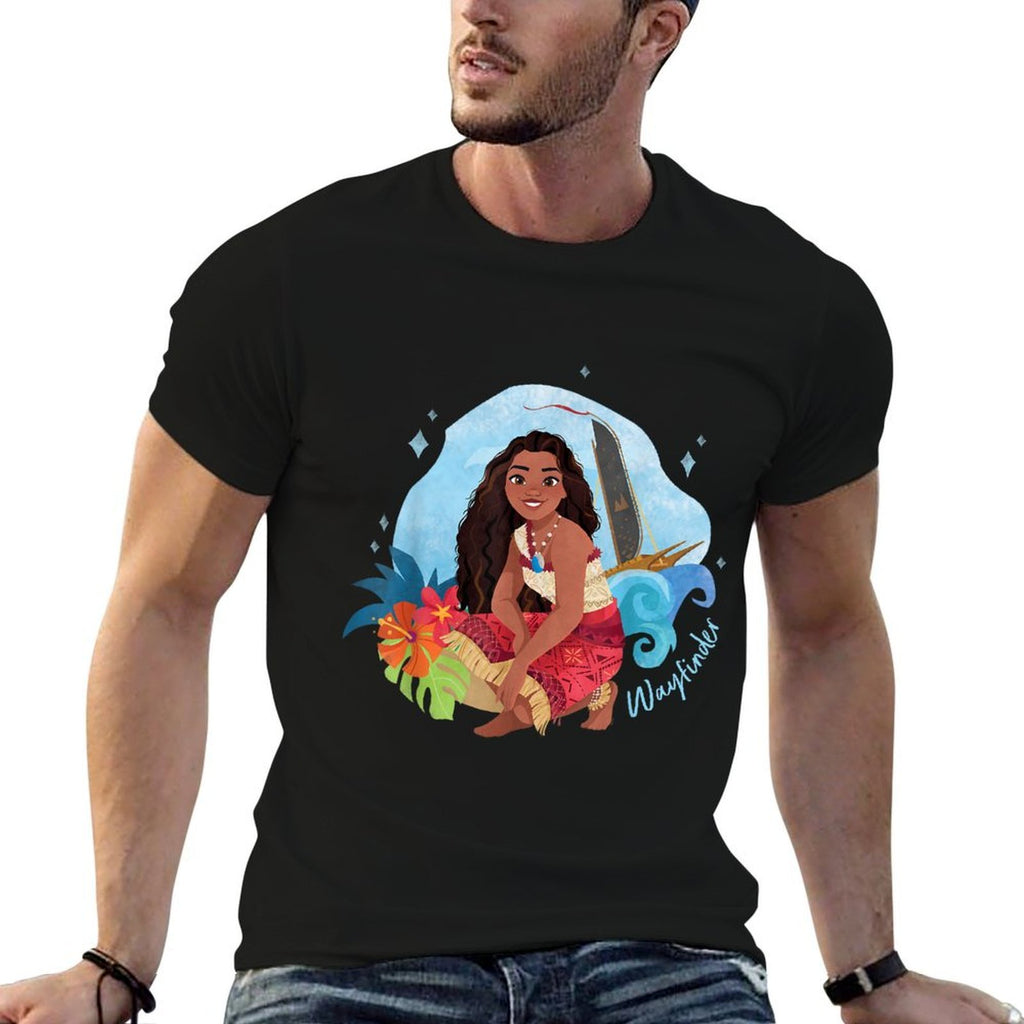 Disney Moana 2 Island Art Wayfinder Moana  Summer-ready Fabric T-Shirt