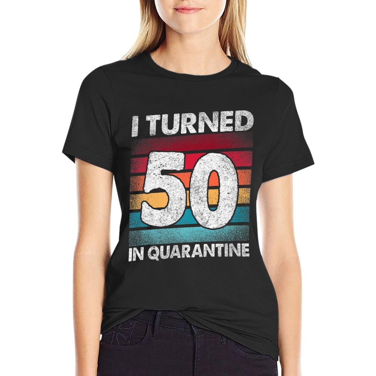 I Turned 50 In Quarantine 2020 50 Years Old 50th Birthday Premium  Heathered Texture T-Shirt