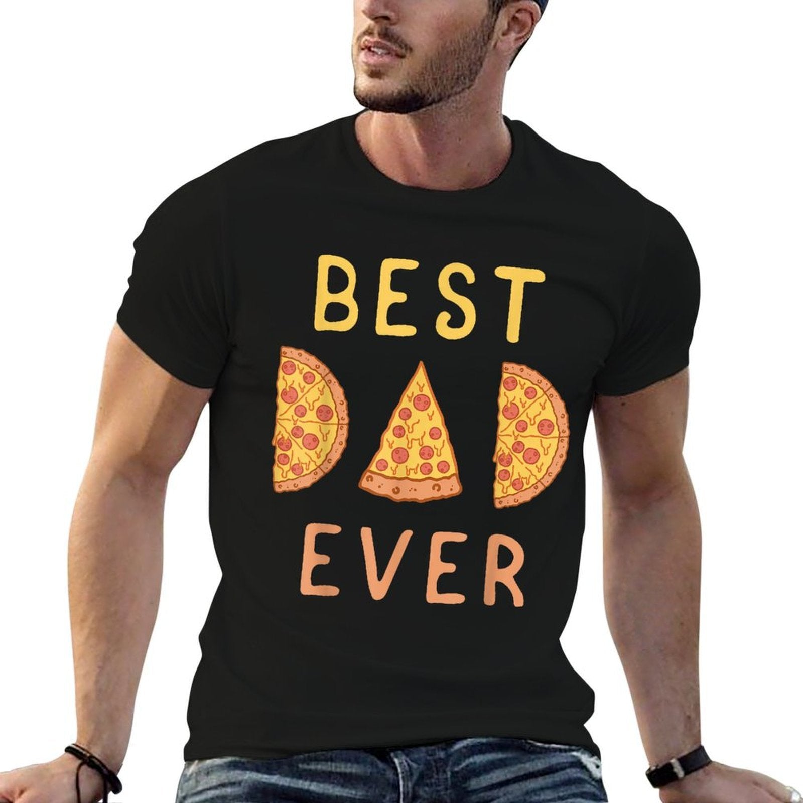 Best Dad Ever Pizza Lover Fathers Day Papa Parenting  Durable T-Shirt