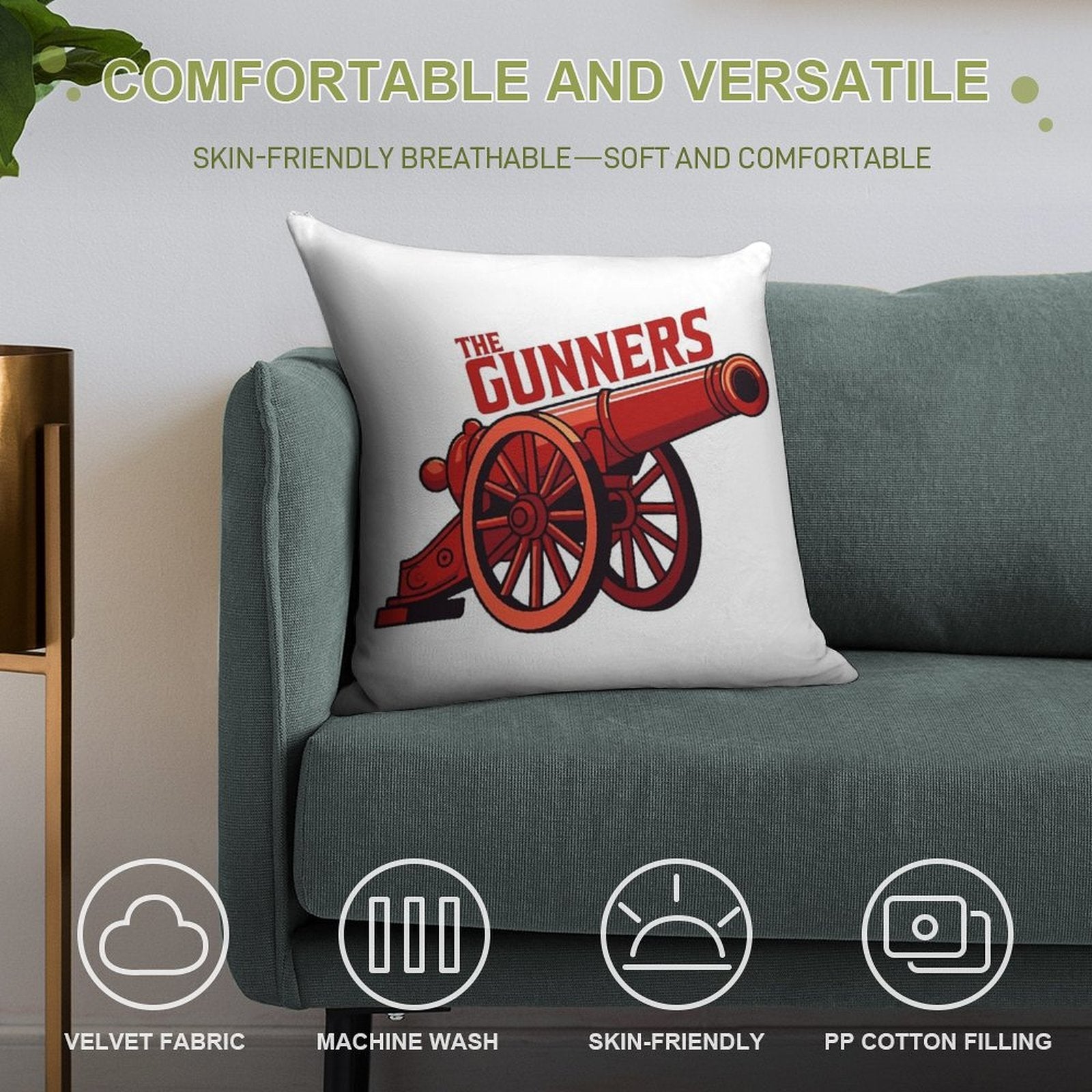 Gunners Soft Gift Ready Throw Pillow