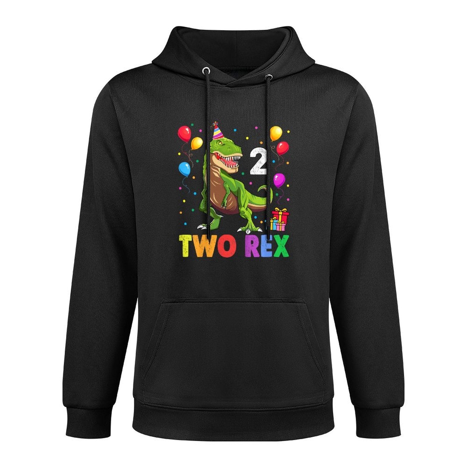 Two Rex 2nd Birthday Gift Second Dinosaur 2 Year Old Easy Care Hoodie