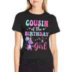 Cousin Of The Birthday For Girl Dinosaur T-Rex Party Family  Easy-care T-Shirt