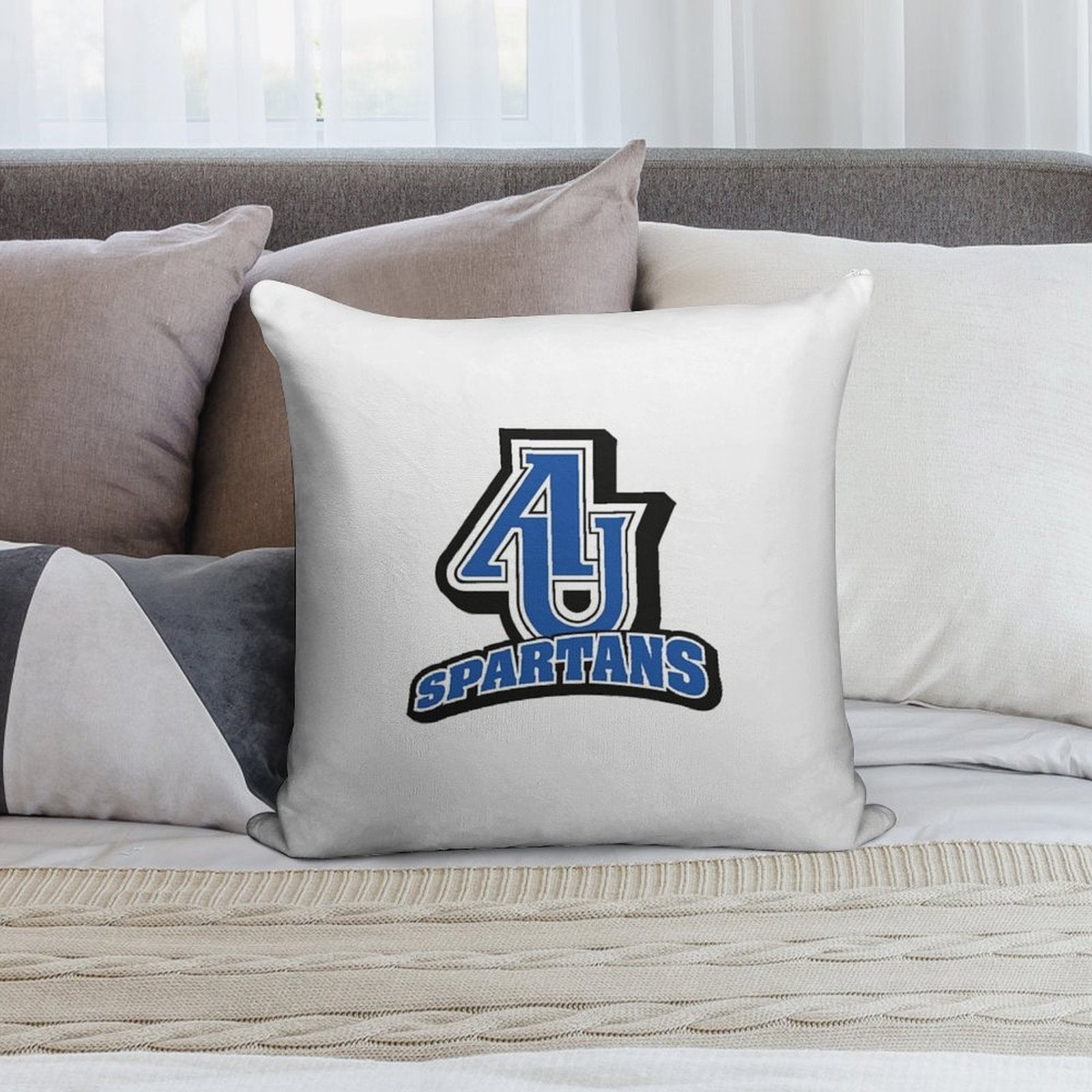 Aurora University Spartans Soft Reinforced Edging Throw Pillow