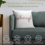 Whoop! Rose Gold Soft Luxury Feel Throw Pillow