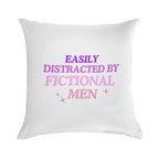 Easily Distracted by Fictional Men Purple Soft Decorative Cover Throw Pillow