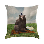 Birthday Bear Soft Skin-Friendly Throw Pillow