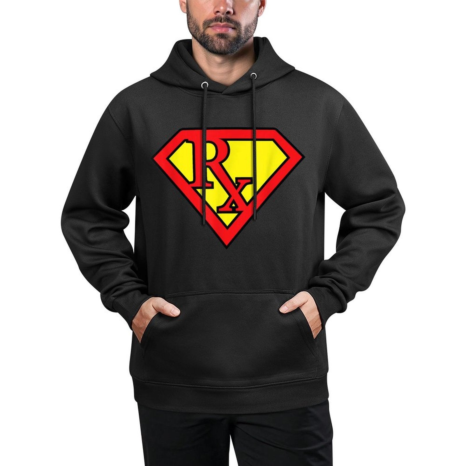 Rx Superhero Pharmacist Pharma Tech Funny Appreciation Gift Relaxed Fit Hoodie