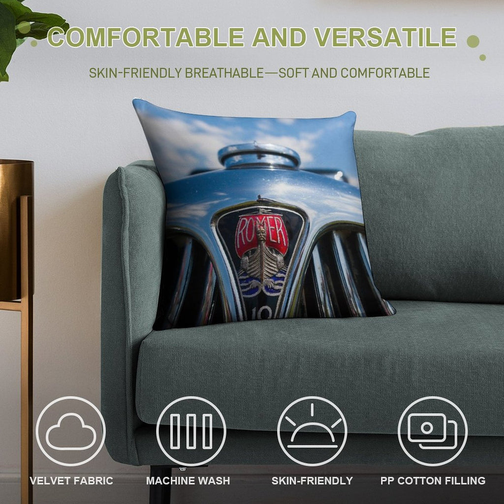 Rover 10 Grille Soft Short Plush Fabric Throw Pillow
