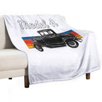Vintage Model A Car, 1930 Model A Coupe Vintage American Car Plush Throw Blanket