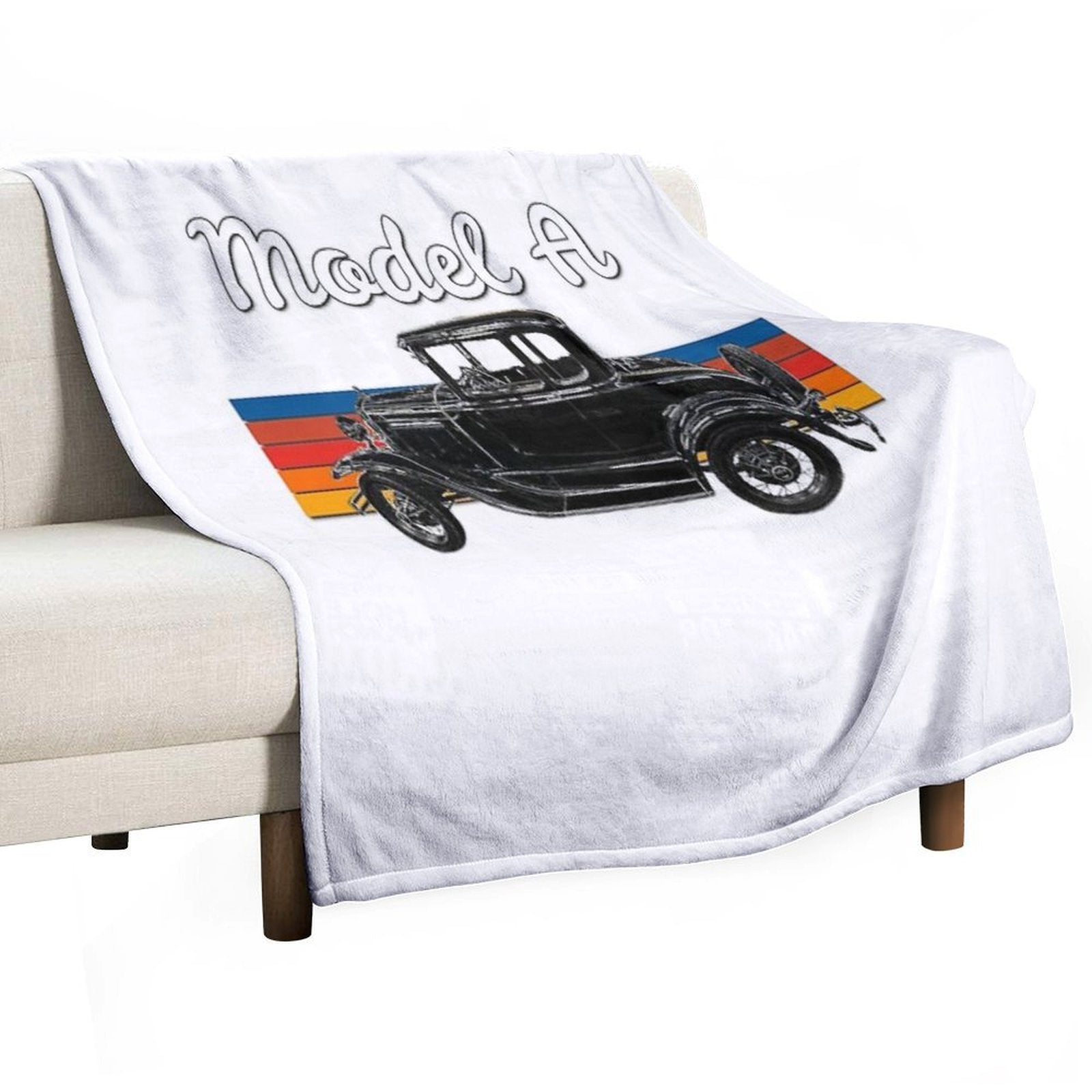 Vintage Model A Car, 1930 Model A Coupe Vintage American Car Plush Throw Blanket