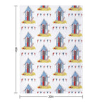 #Beach Hut Seaside Easy Care Throw Blanket