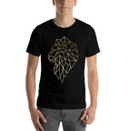 Lion Geometric Abstract Gold Lion Polygonal  Slim-fit Cut T-Shirt