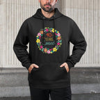 40 Years Loved Cool Flowers Pattern Wife, Mom 40th Birthday Kangaroo Pocket Hoodie