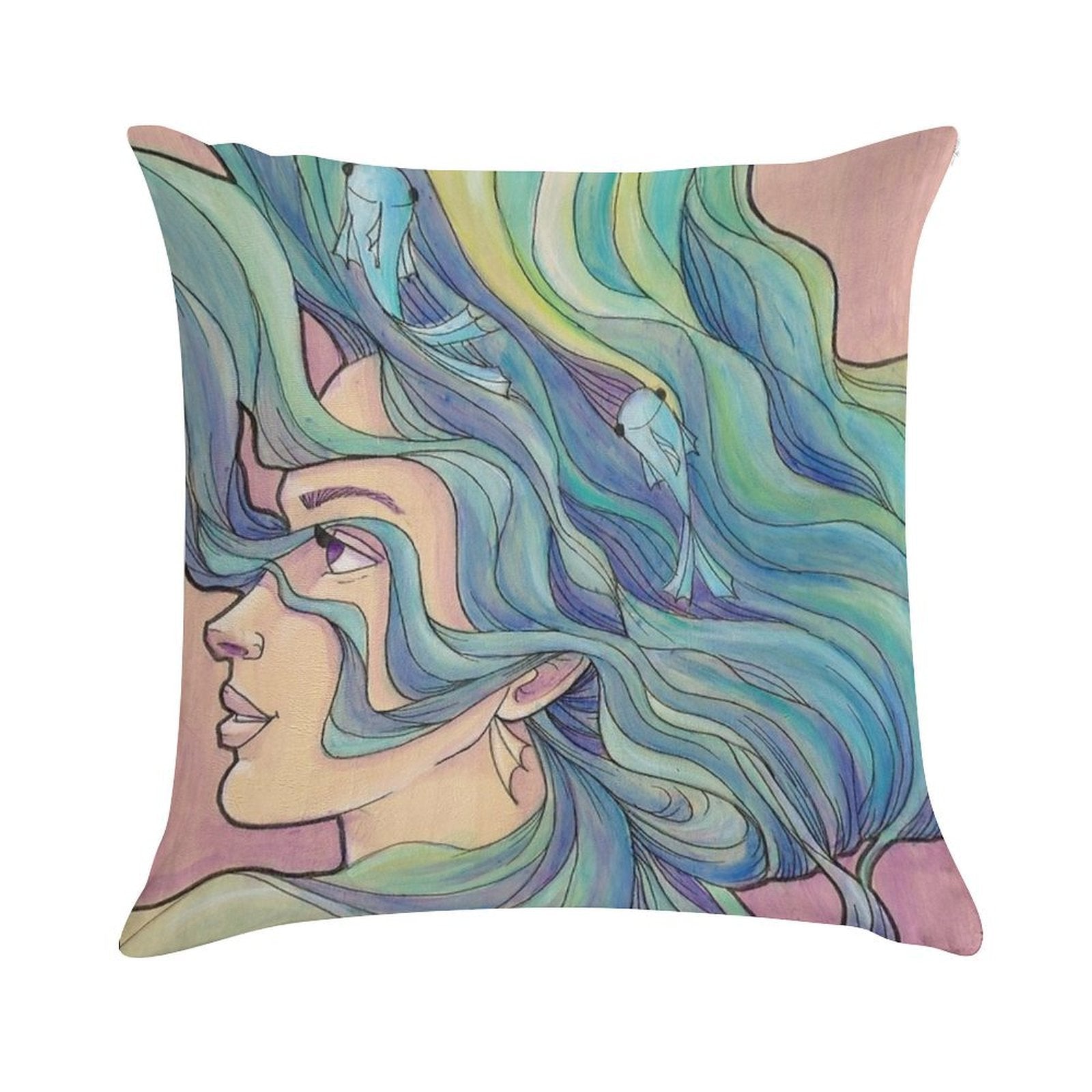 Ocean Wave Soft Washable Throw Pillow