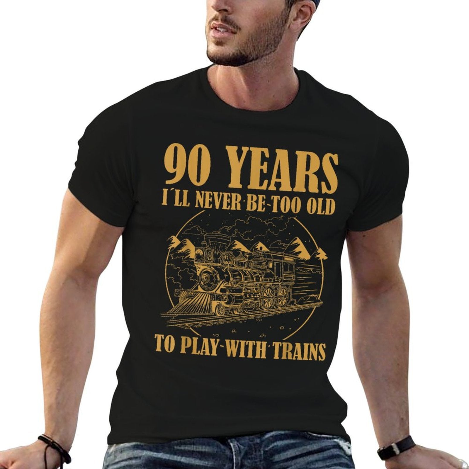 90 Year Old Vintage Railroad Steam Train 90th Birthday  Vintage-inspired T-Shirt