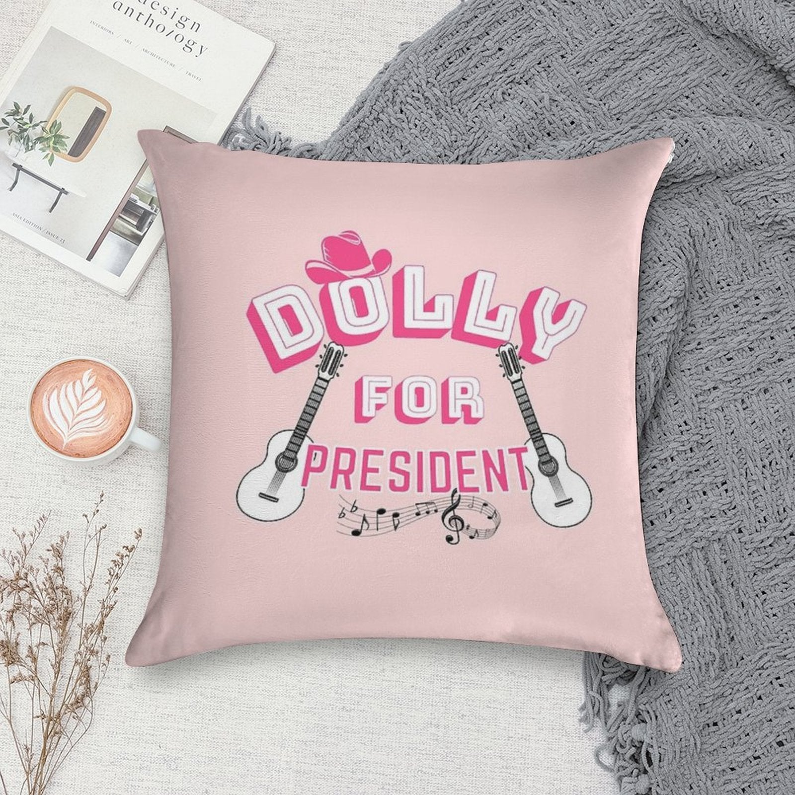 Dolly For President Soft Luxury Feel Throw Pillow