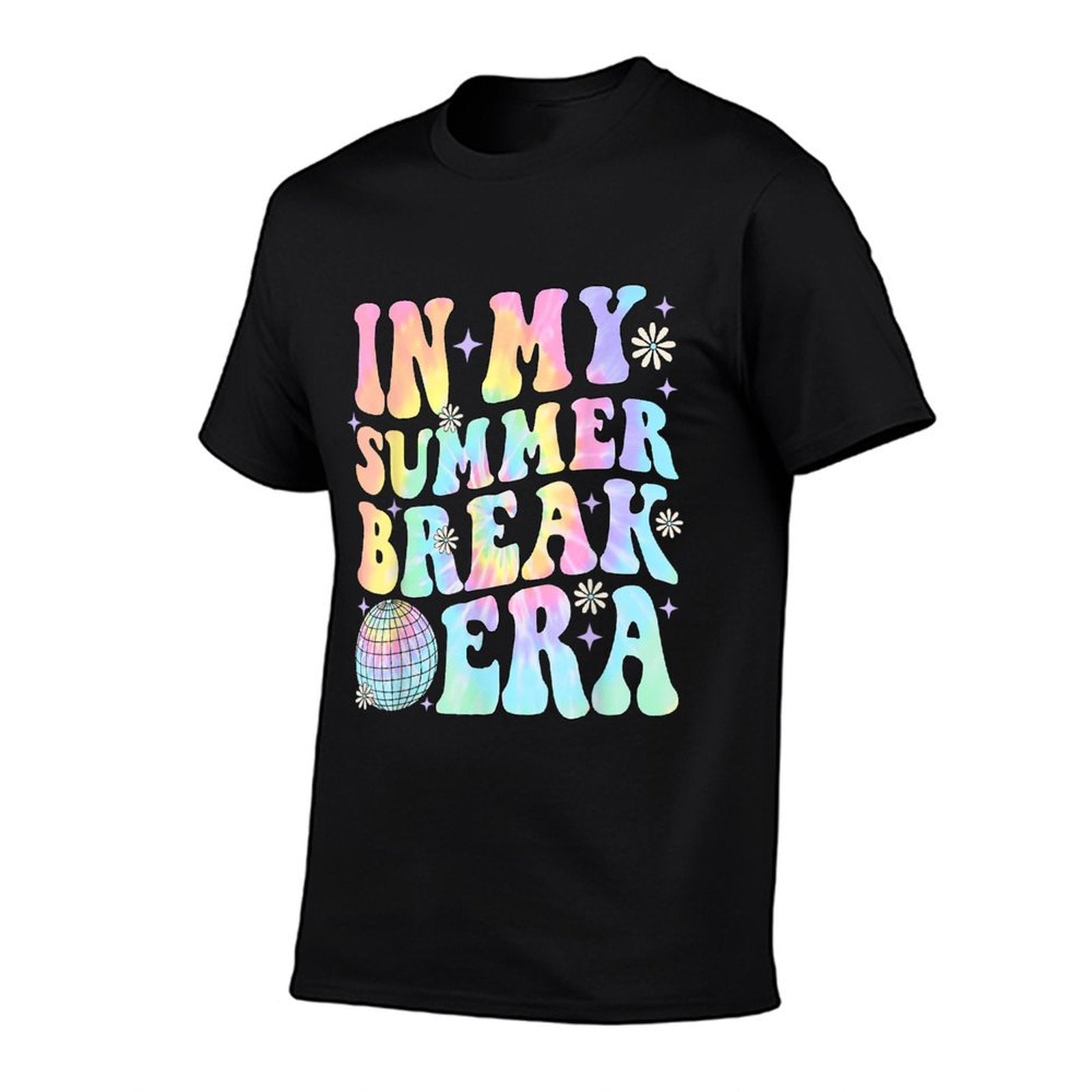 In My Summer Break Era Teacher Summer Break Vacation Groovy  Cotton T-Shirt