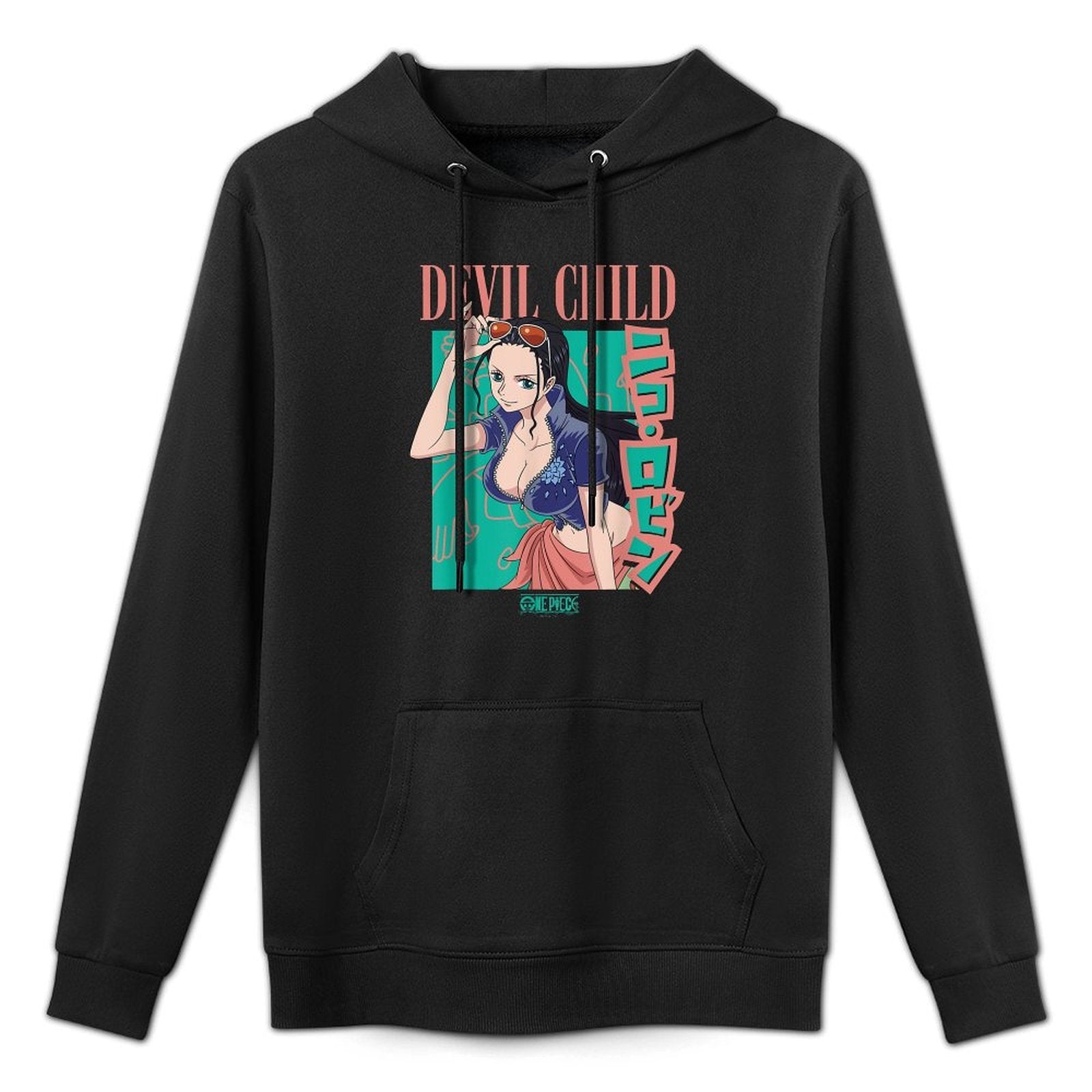One Piece Anime Retro 90s Devil Child Robin Relaxed Fit Hoodie
