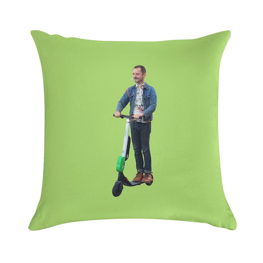 Elijah Wood On Scooter Soft Warmth Comfort Throw Pillow