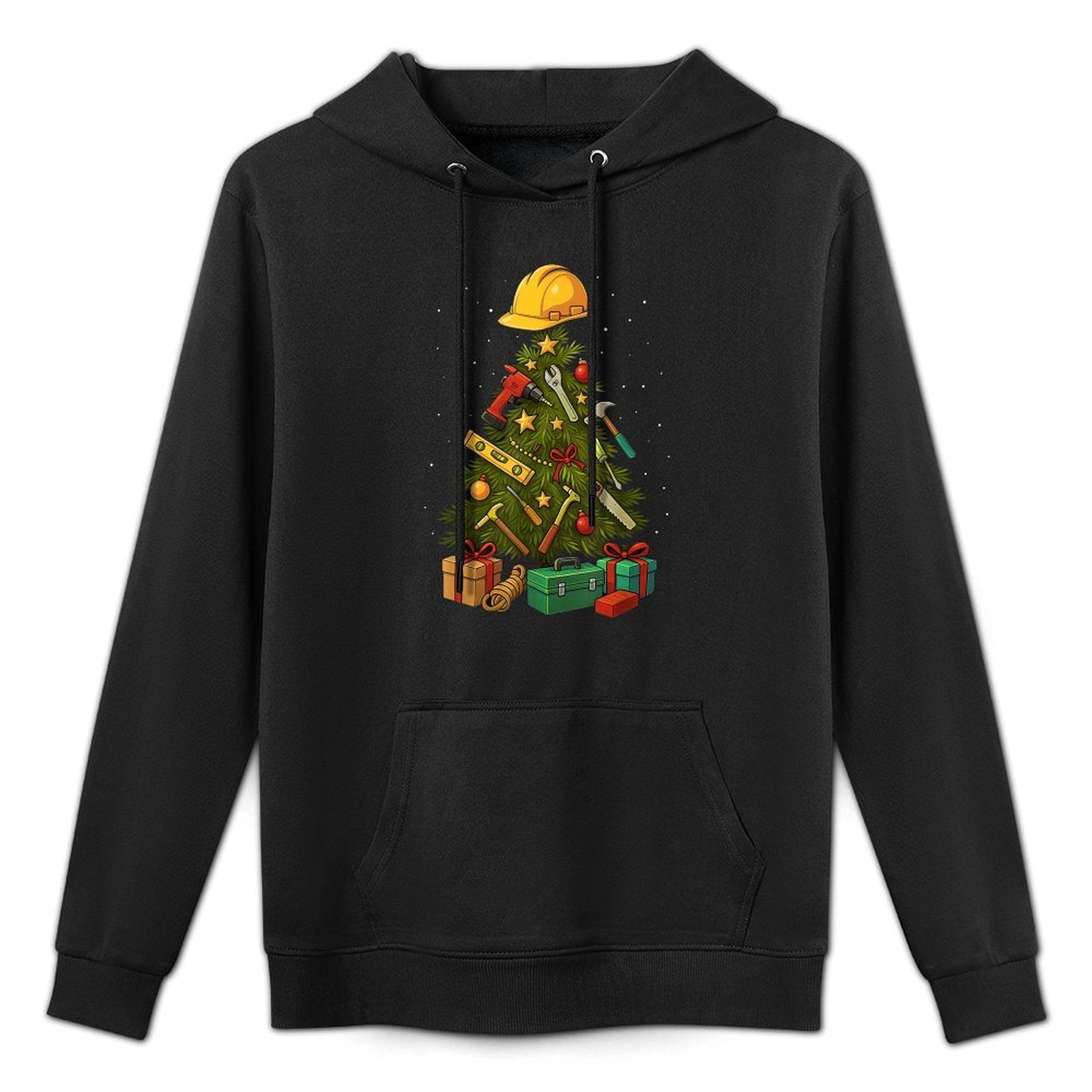Builder Xmas Workman Tree Christmas Easy Care Hoodie
