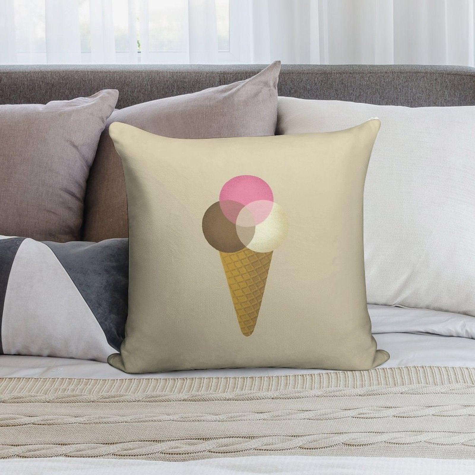 Icecream Venndor Soft Shrink-Resistant Throw Pillow