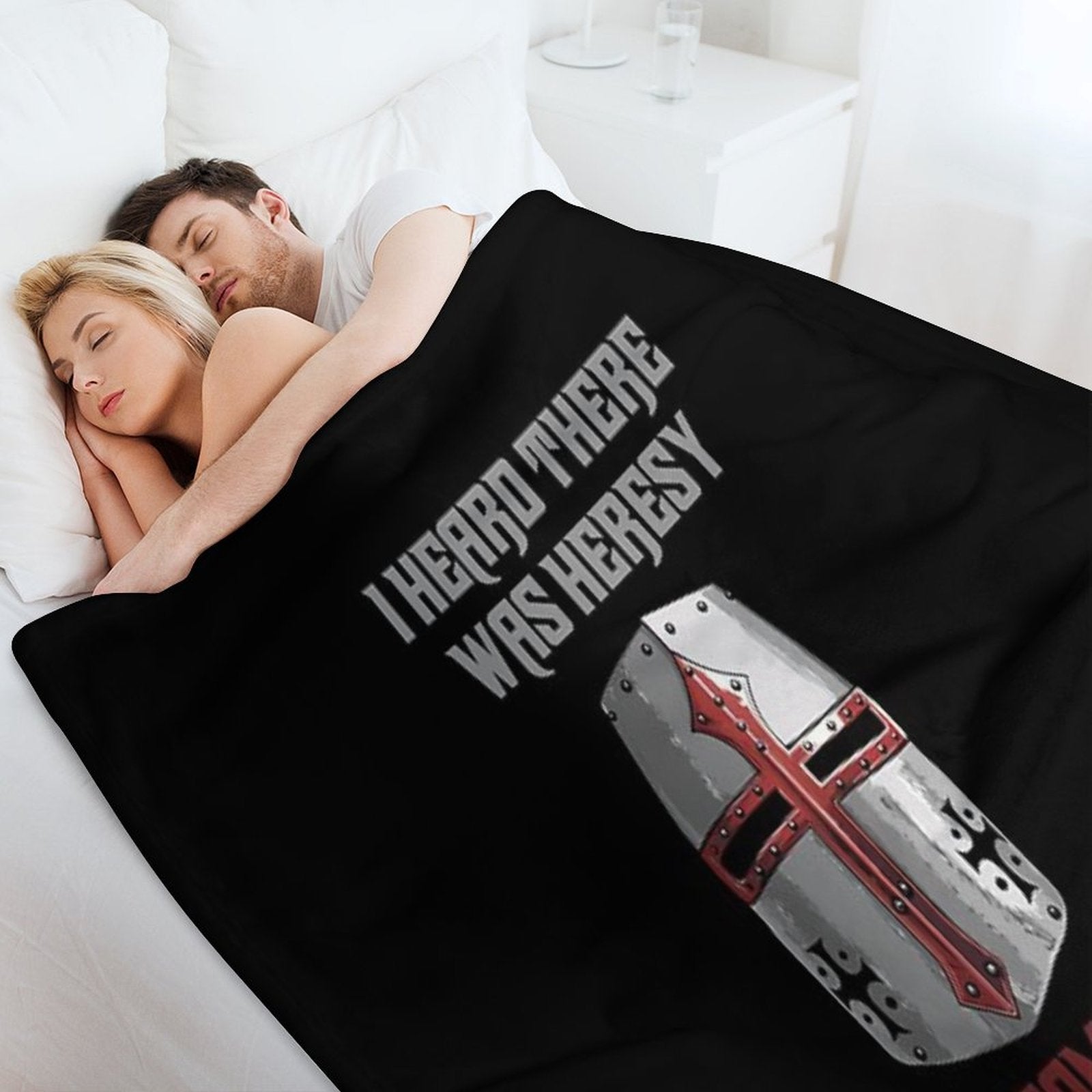 I Heard There Was Heresy... So I Came As Fast As I Could Crusader Joke Comfort Throw Blanket