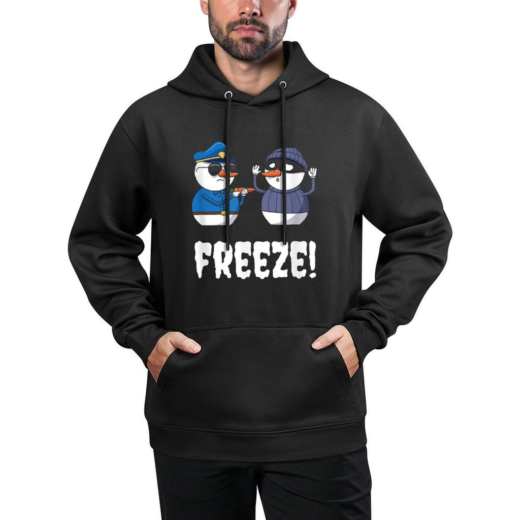 Funny Police Officer Freeze Snowman Policeman Christmas Xmas Adjustable Hood Hoodie