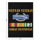Army - Vietnam Veteran - Cbt Infantryman W CIB VN SVC Eco-conscious Throw Blanket