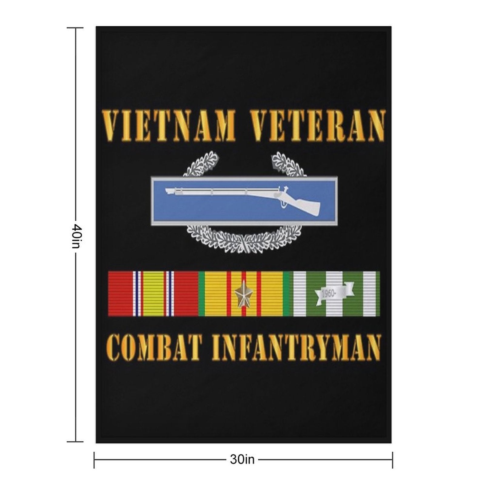 Army - Vietnam Veteran - Cbt Infantryman W CIB VN SVC Eco-conscious Throw Blanket