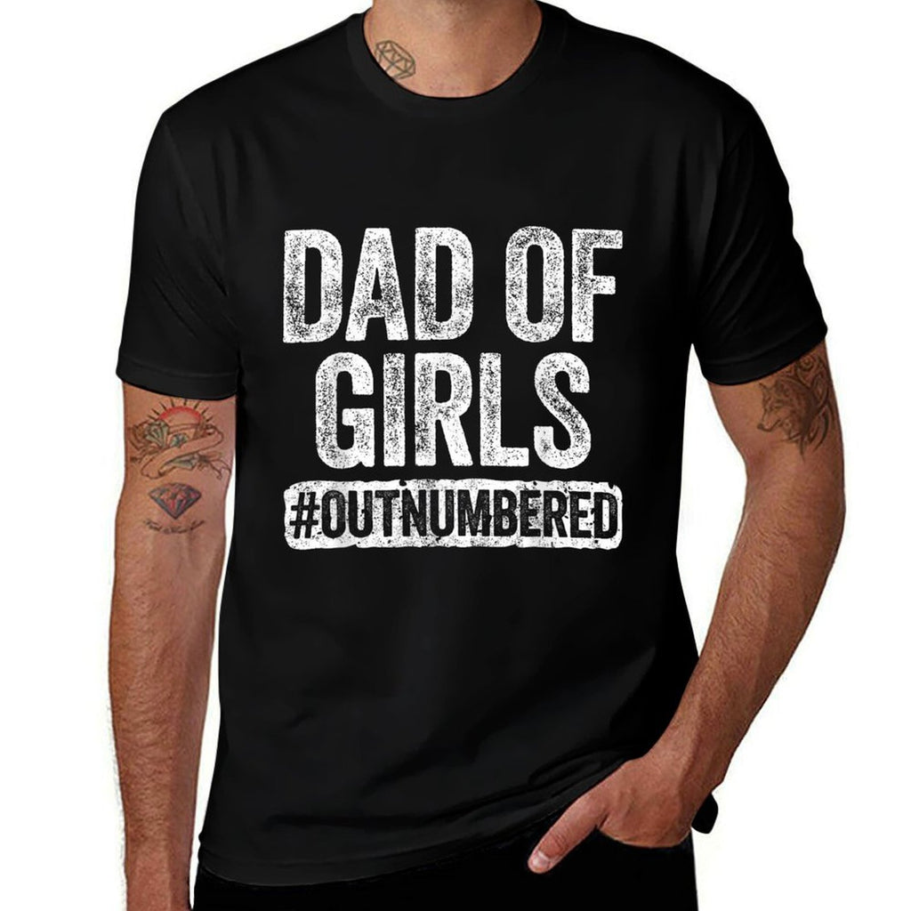 Dad of Girls Outnumbered Men Daddy Fathers Day  Moisture-wicking T-Shirt