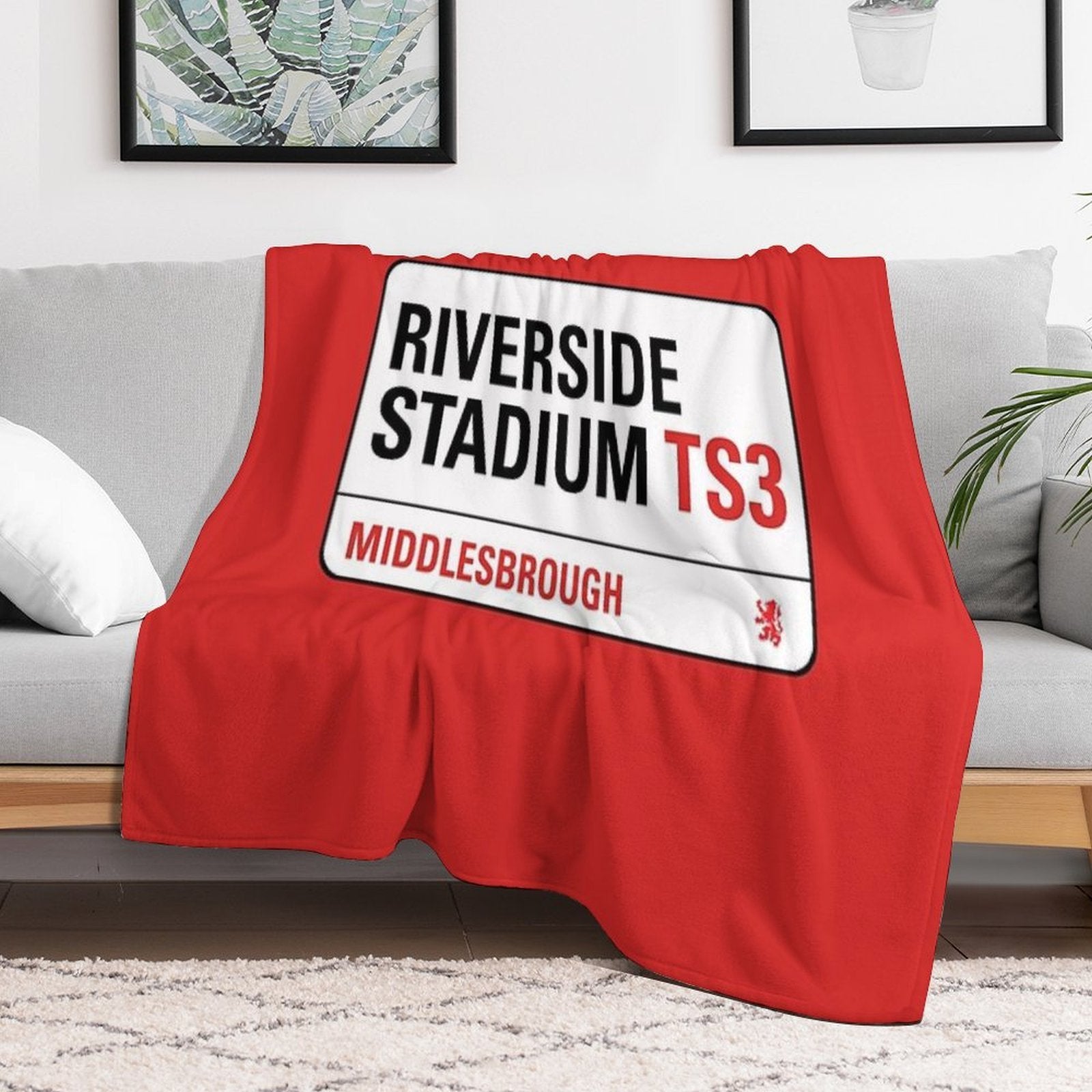 Riverside Stadium Middlesbrough Machine-washable Throw Blanket
